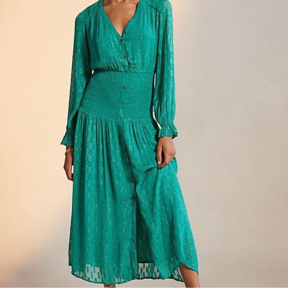 Anthropologie Smocked Maxi Dress